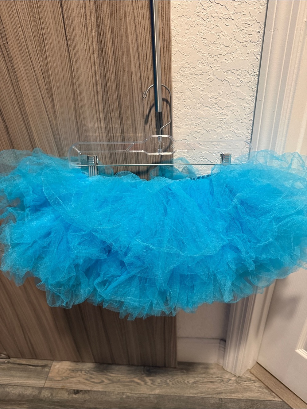 Bright Blue Tulle Ruffle Skirt